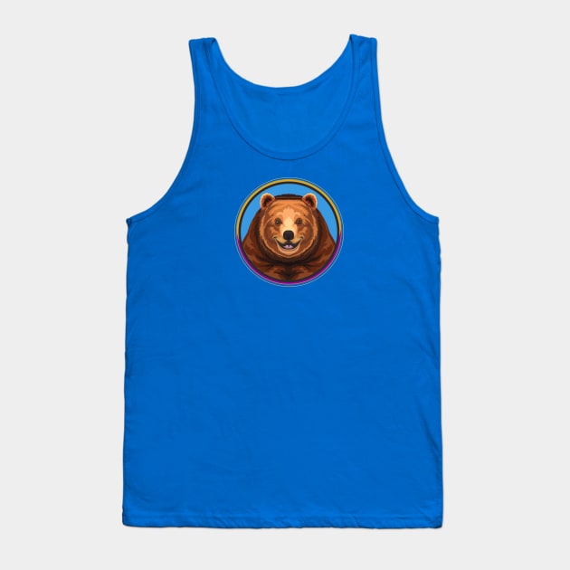 Brown Bear Circle Tank Top by Peppermint Narwhal